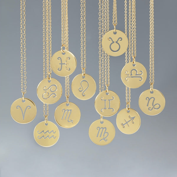 Zodiac Disc Necklace 16-18"