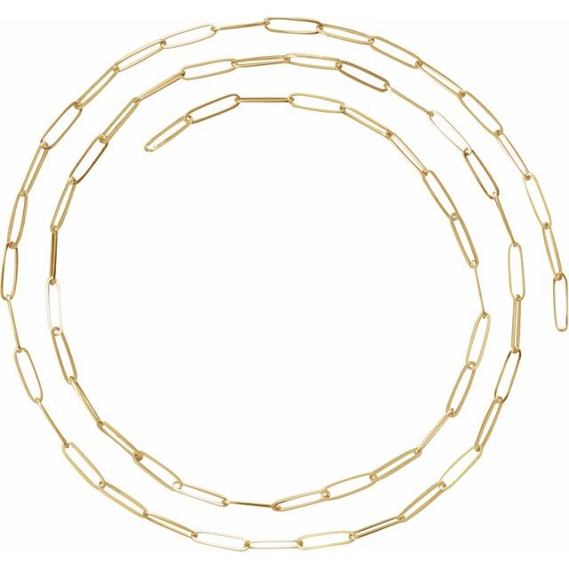 14K Gold 2.6 mm Elongated Flat Link Chain