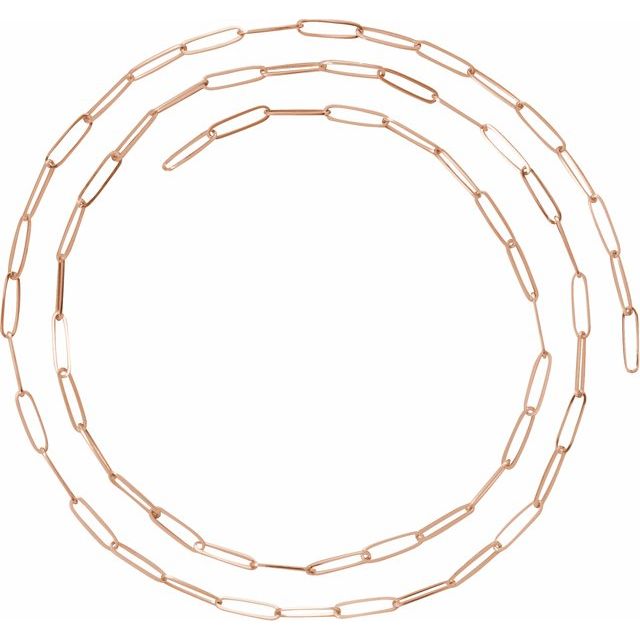 14K Gold 2.6 mm Elongated Flat Link Chain