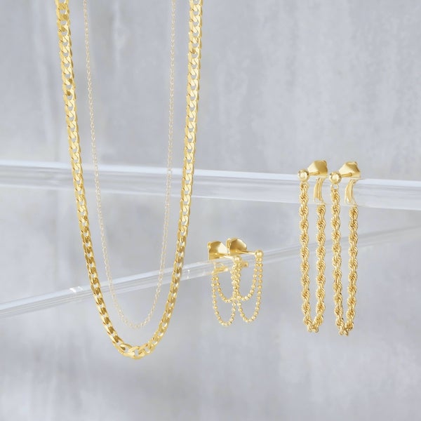 14K Yellow Gold 2.7 mm Mirror Link Chain 7.5 inch Bracelet