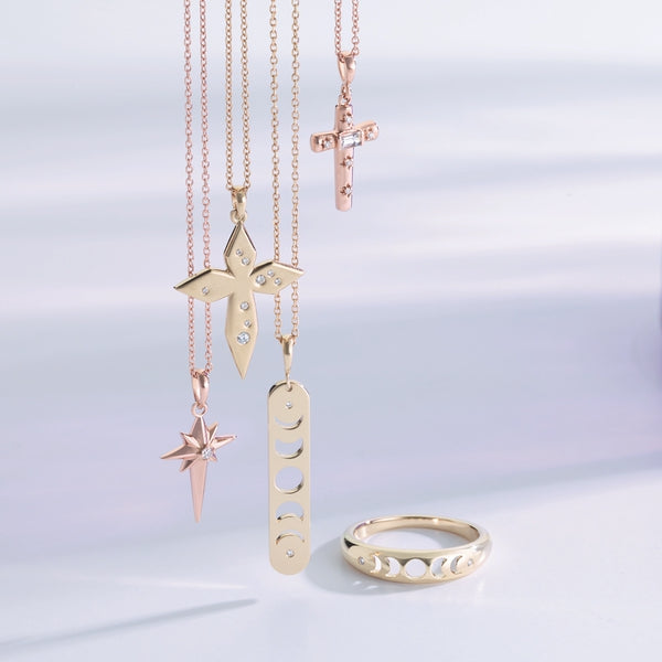Diamond Moon Phase Bar Necklace