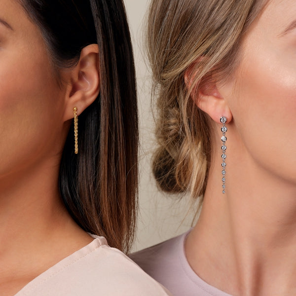 14K Yellow Gold Rope Chain Earrings