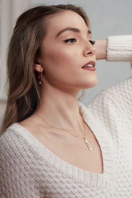 Diamond Moon Phase Bar Necklace