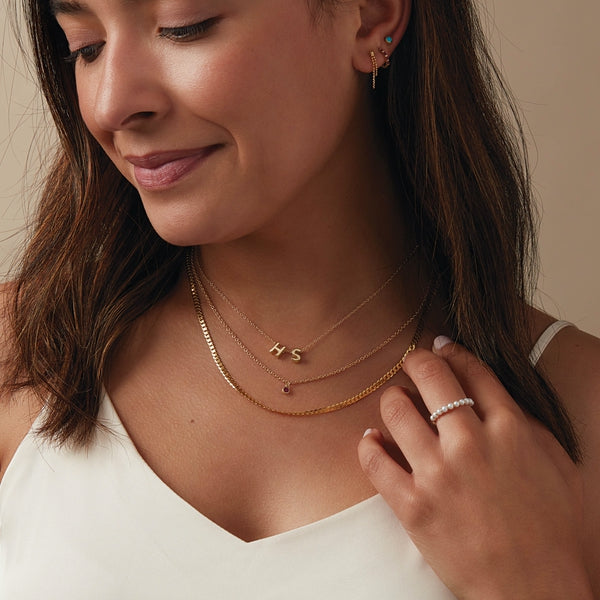 14K Yellow Gold Bead Chain Earrings