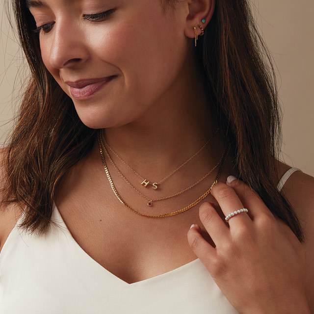 14K Gold Blue Sapphire 16" Necklace