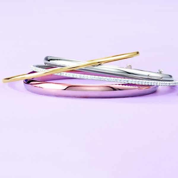 14K Solid Gold 2mm-8mm Half Round Bangle