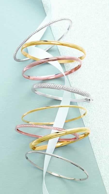 14K Solid Gold 2mm-8mm Half Round Bangle