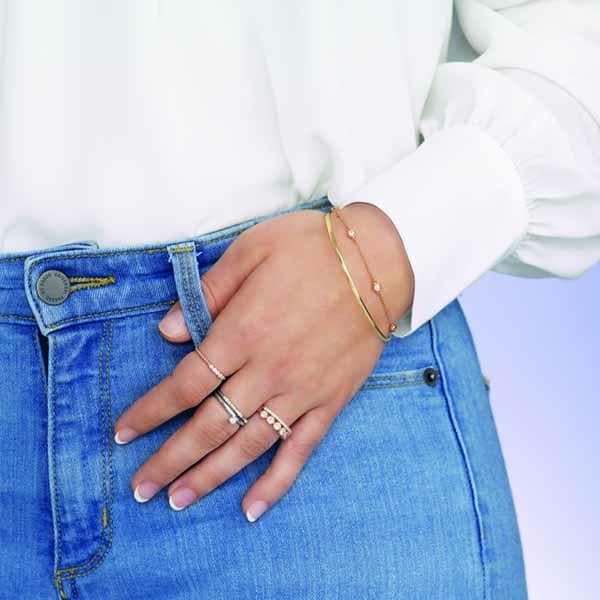 14K Solid Gold 2mm-8mm Half Round Bangle