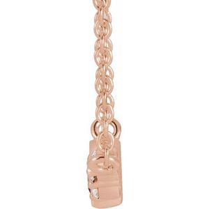14K Rose Pink Tourmaline & .03 CTW Diamond 16" Necklace