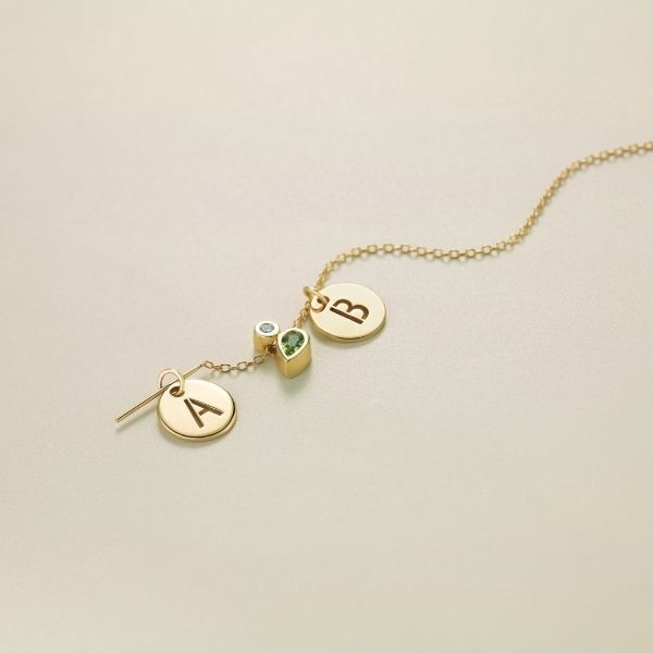 Initial Disc Name Necklace 16"-18"