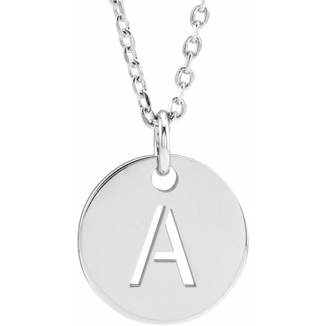 Initial Disc Name Necklace 16"-18"