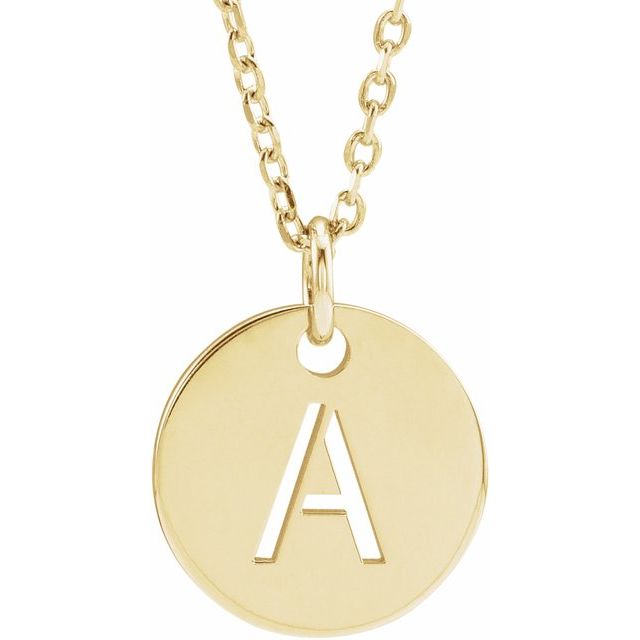Initial Disc Name Necklace 16"-18"
