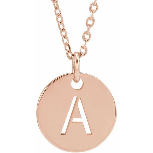 Initial Disc Name Necklace 16"-18"
