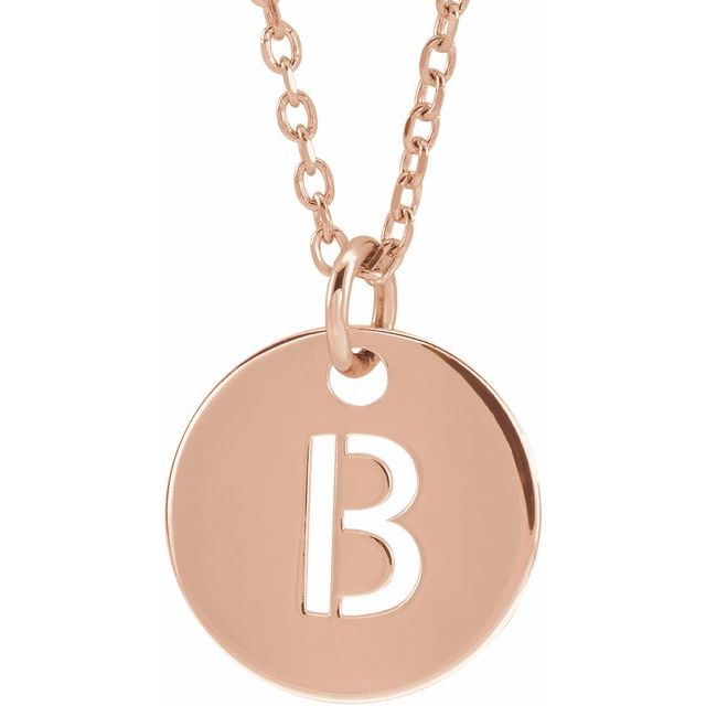Initial Disc Name Necklace 16"-18"