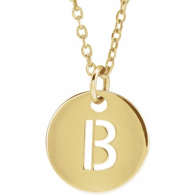Initial Disc Name Necklace 16"-18"