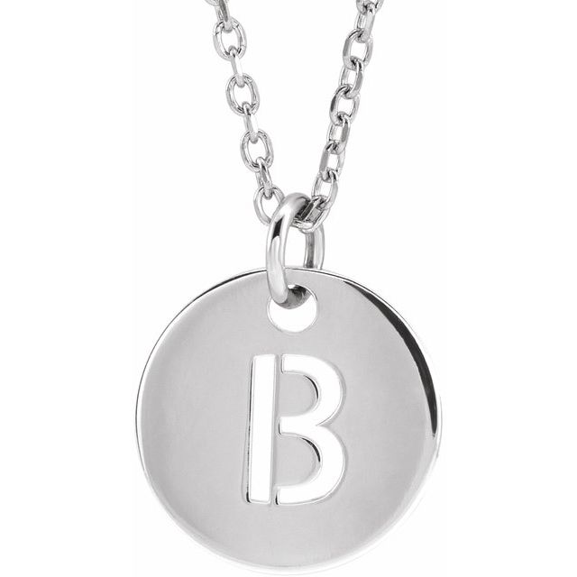 Initial Disc Name Necklace 16"-18"