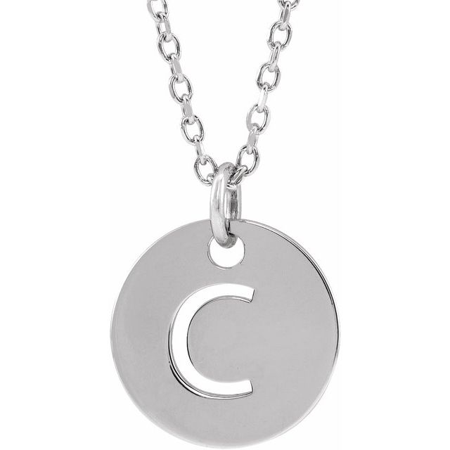 Initial Disc Name Necklace 16"-18"