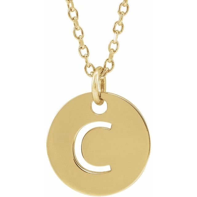 Initial Disc Name Necklace 16"-18"