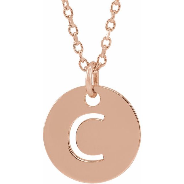 Initial Disc Name Necklace 16"-18"