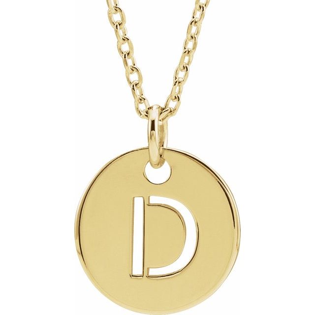 Initial Disc Name Necklace 16"-18"