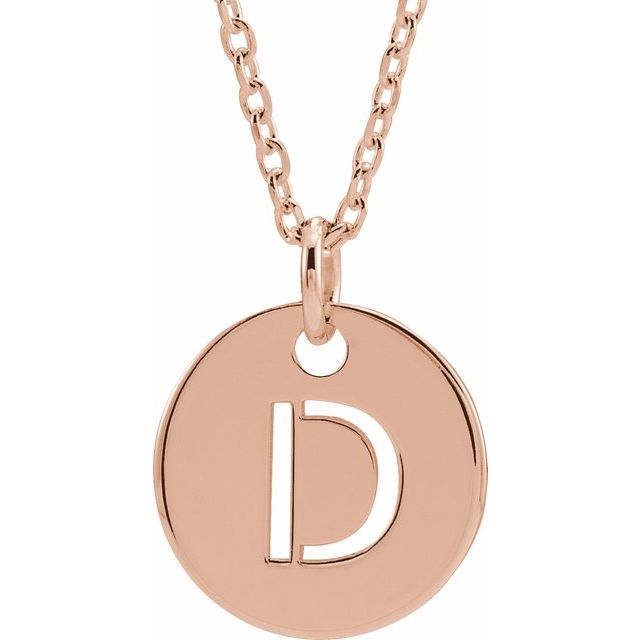 Initial Disc Name Necklace 16"-18"