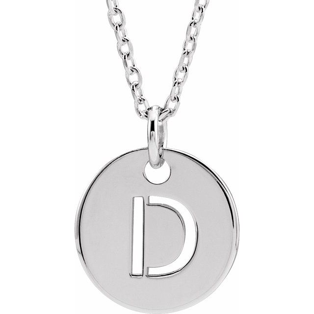 Initial Disc Name Necklace 16"-18"