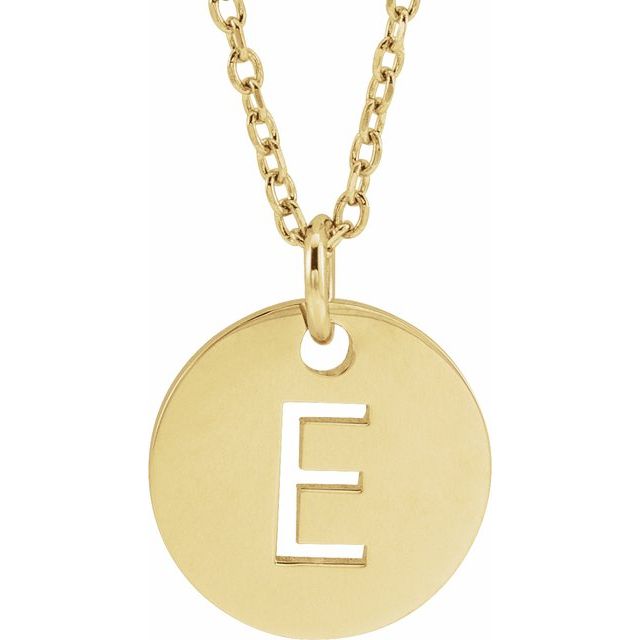 Initial Disc Name Necklace 16"-18"