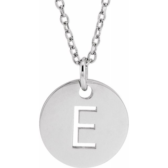 Initial Disc Name Necklace 16"-18"