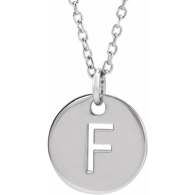 Initial Disc Name Necklace 16"-18"