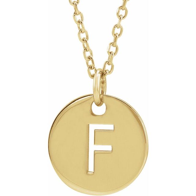 Initial Disc Name Necklace 16"-18"