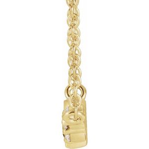 14K Rose Pink Tourmaline & .03 CTW Diamond 16" Necklace