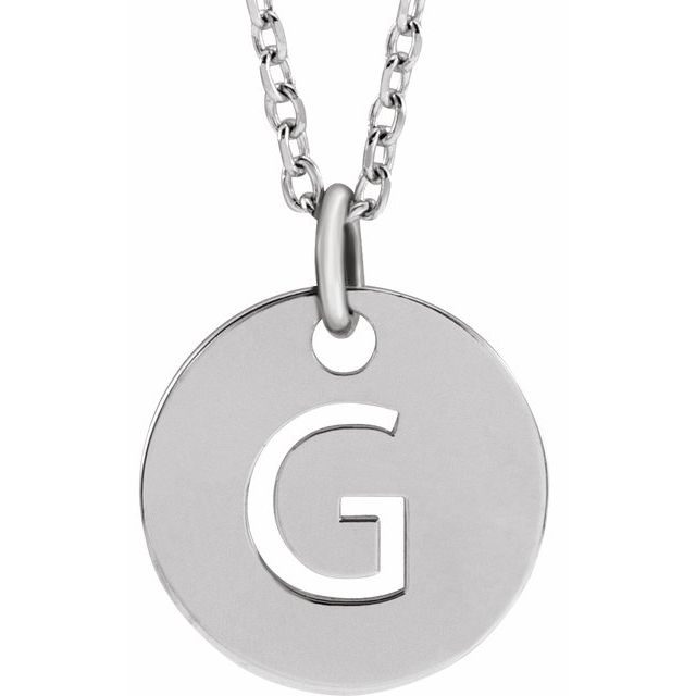 Initial Disc Name Necklace 16"-18"