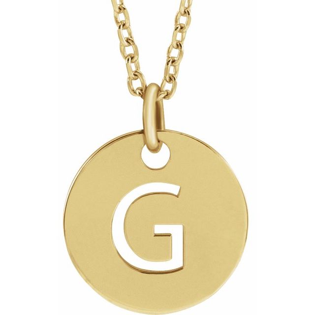 Initial Disc Name Necklace 16"-18"