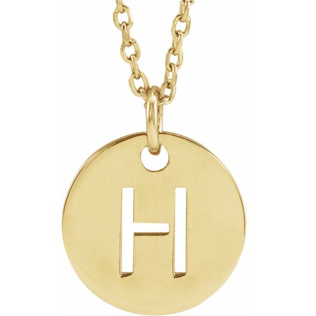 Initial Disc Name Necklace 16"-18"