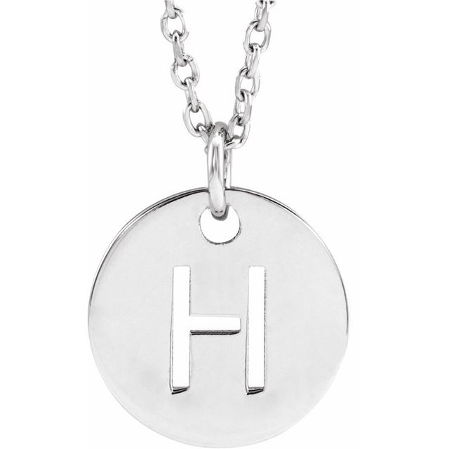 Initial Disc Name Necklace 16"-18"