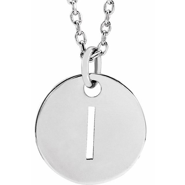 Initial Disc Name Necklace 16"-18"