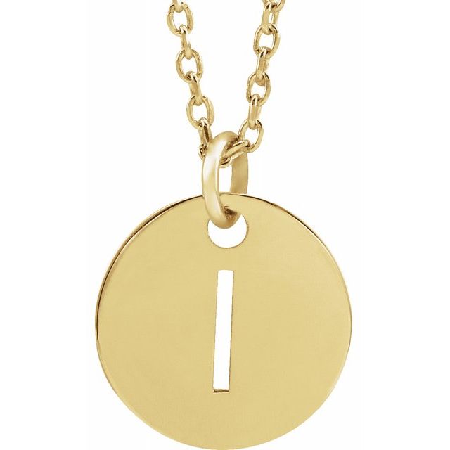 Initial Disc Name Necklace 16"-18"