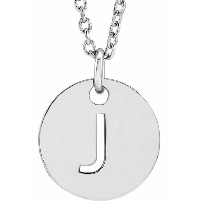 Initial Disc Name Necklace 16"-18"