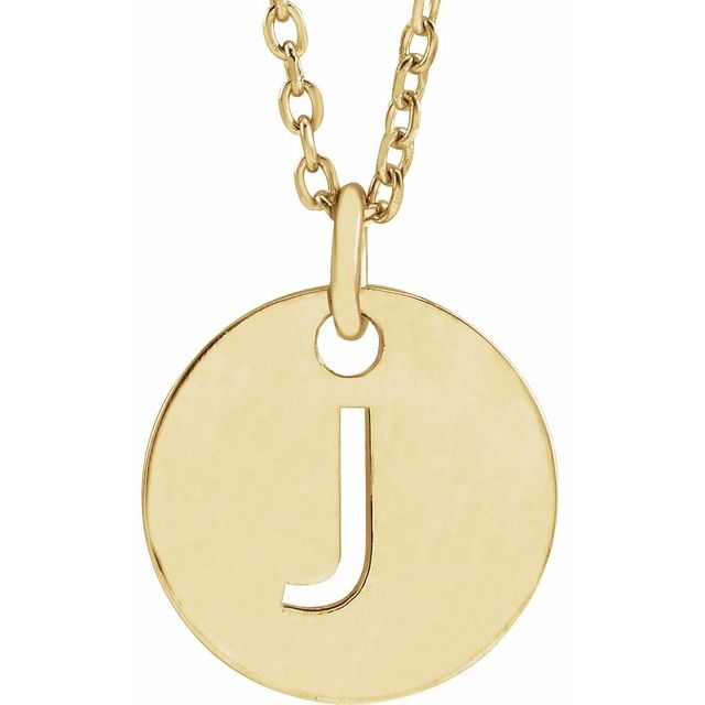 Initial Disc Name Necklace 16"-18"