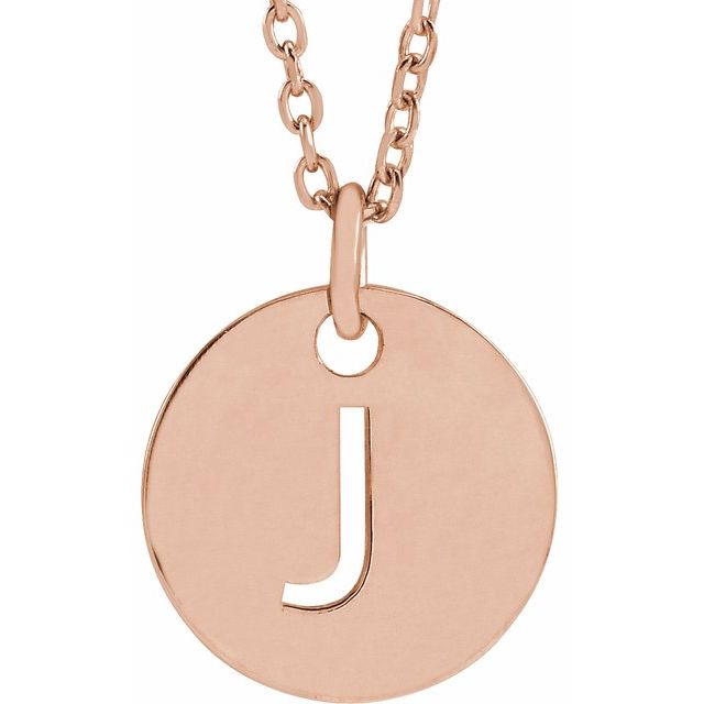 Initial Disc Name Necklace 16"-18"