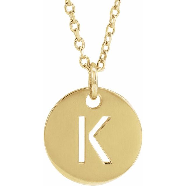 Initial Disc Name Necklace 16"-18"