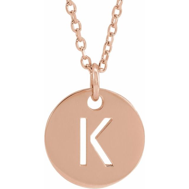 Initial Disc Name Necklace 16"-18"