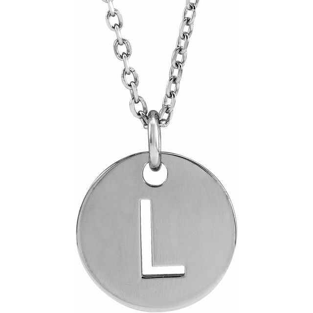 Initial Disc Name Necklace 16"-18"