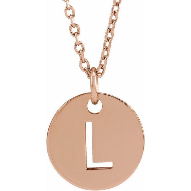 Initial Disc Name Necklace 16"-18"
