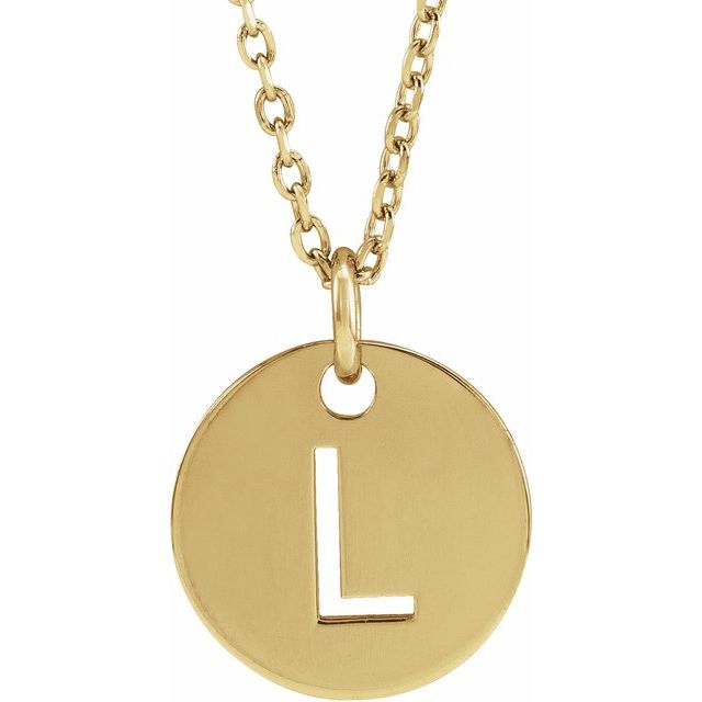 Initial Disc Name Necklace 16"-18"