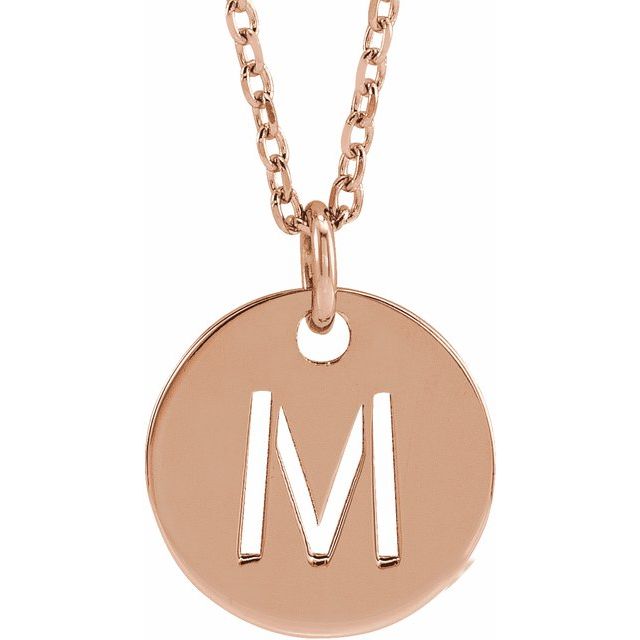 Initial Disc Name Necklace 16"-18"