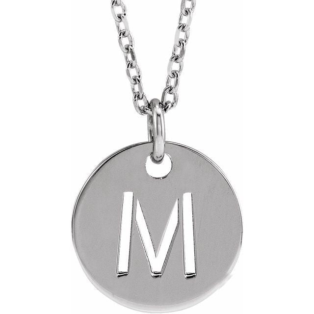 Initial Disc Name Necklace 16"-18"