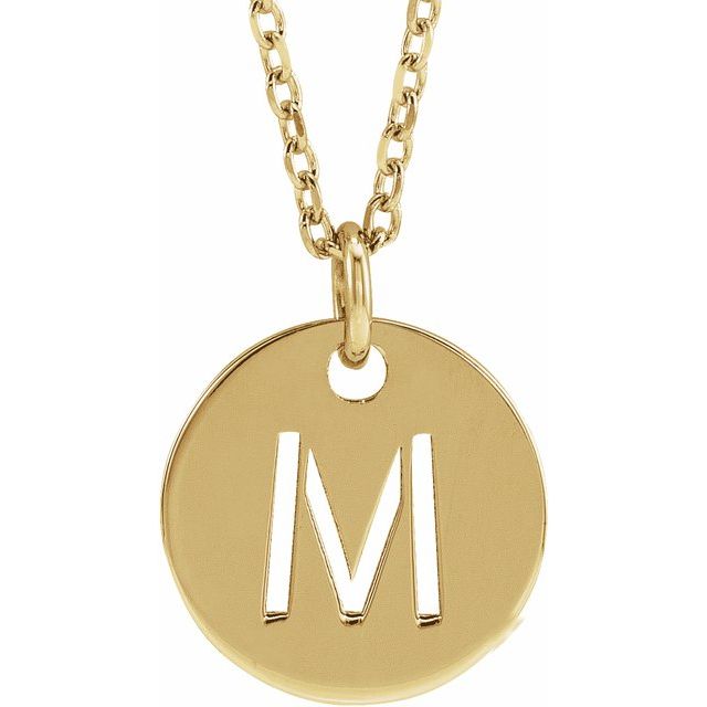 Initial Disc Name Necklace 16"-18"
