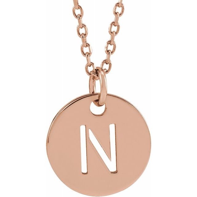 Initial Disc Name Necklace 16"-18"
