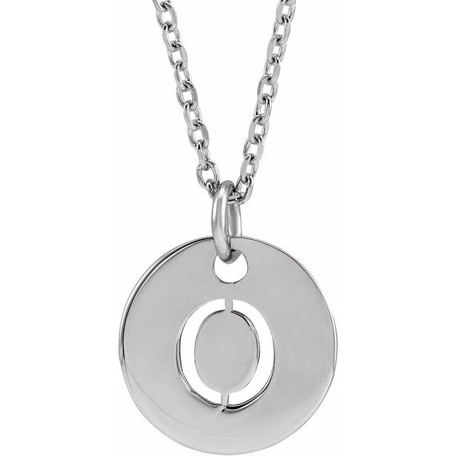 Initial Disc Name Necklace 16"-18"